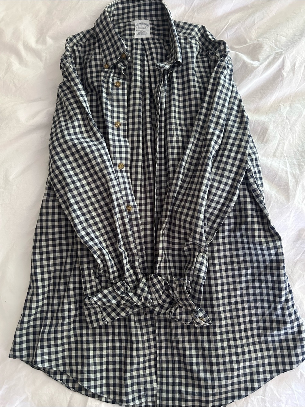Brooks Brothers Navy & White Gingham shirt